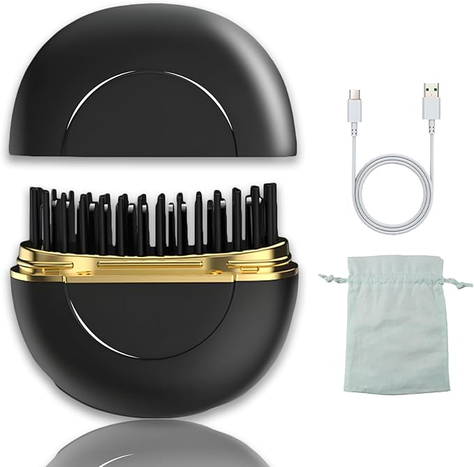 Cordless Hair Straightener Brush Heating Comb