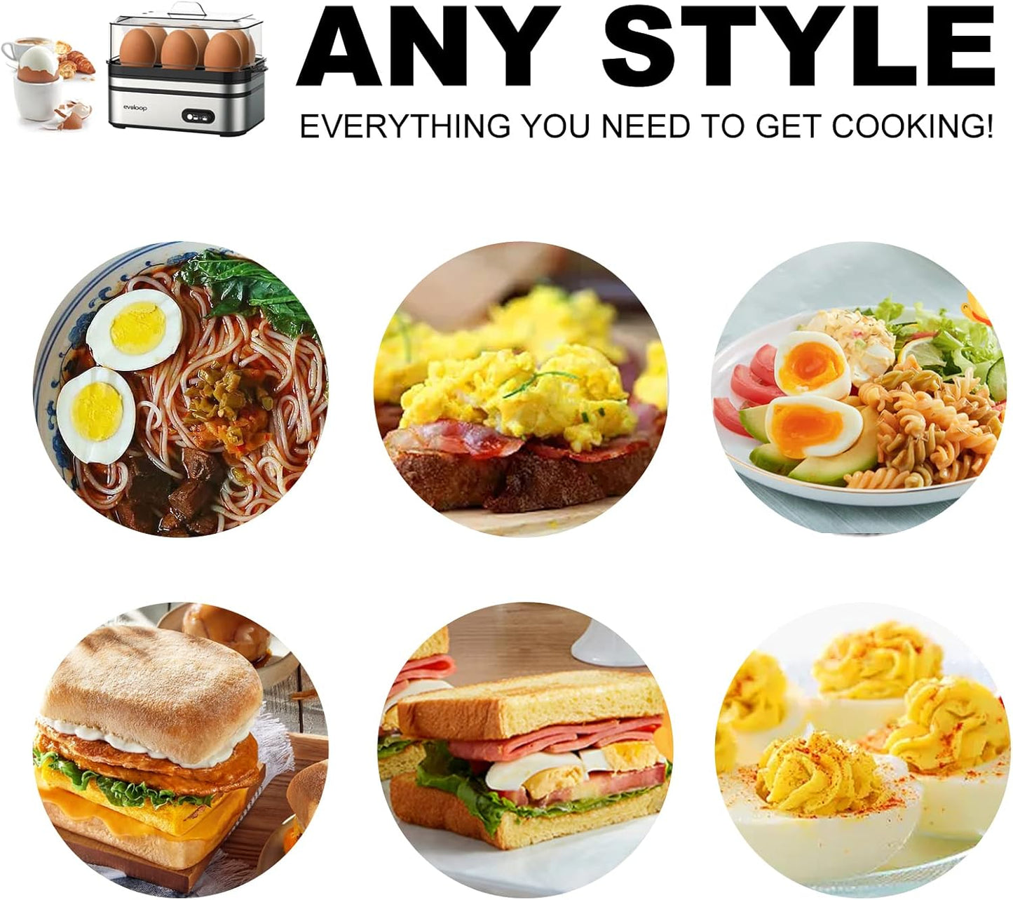 Electric Rapid Egg Cooker 6 Eggs Capacity