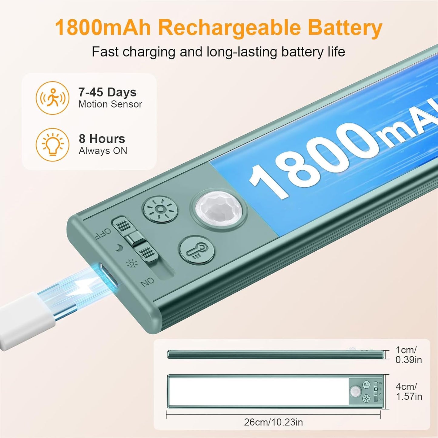 Rechargeable 10.2inch Under Cabinet Lighting