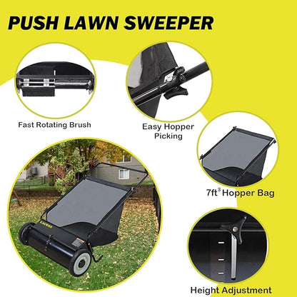 Push Lawn Sweeper, 26-Inch Width, 7 Cu. Ft