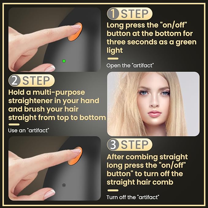 Cordless Hair Straightener Brush Heating Comb