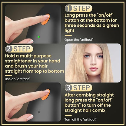 Cordless Hair Straightener Brush Heating Comb