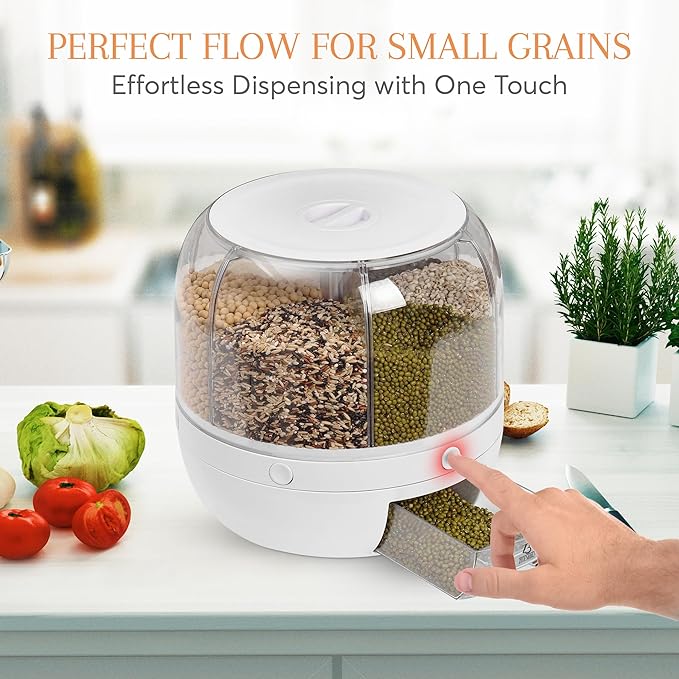 8 Quarts Rotating 360° Grain and Rice Dispenser