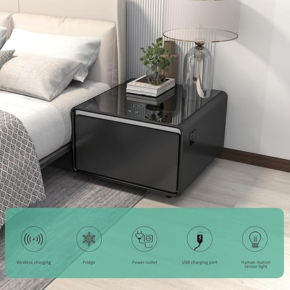 Multifunctional Bedside Table with Mini Refrigerator
