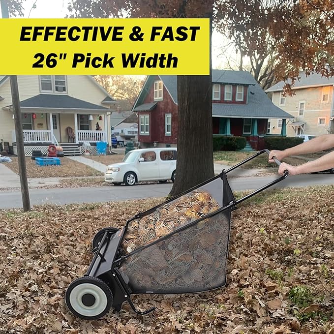 Push Lawn Sweeper, 26-Inch Width, 7 Cu. Ft