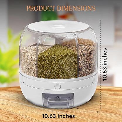 8 Quarts Rotating 360° Grain and Rice Dispenser
