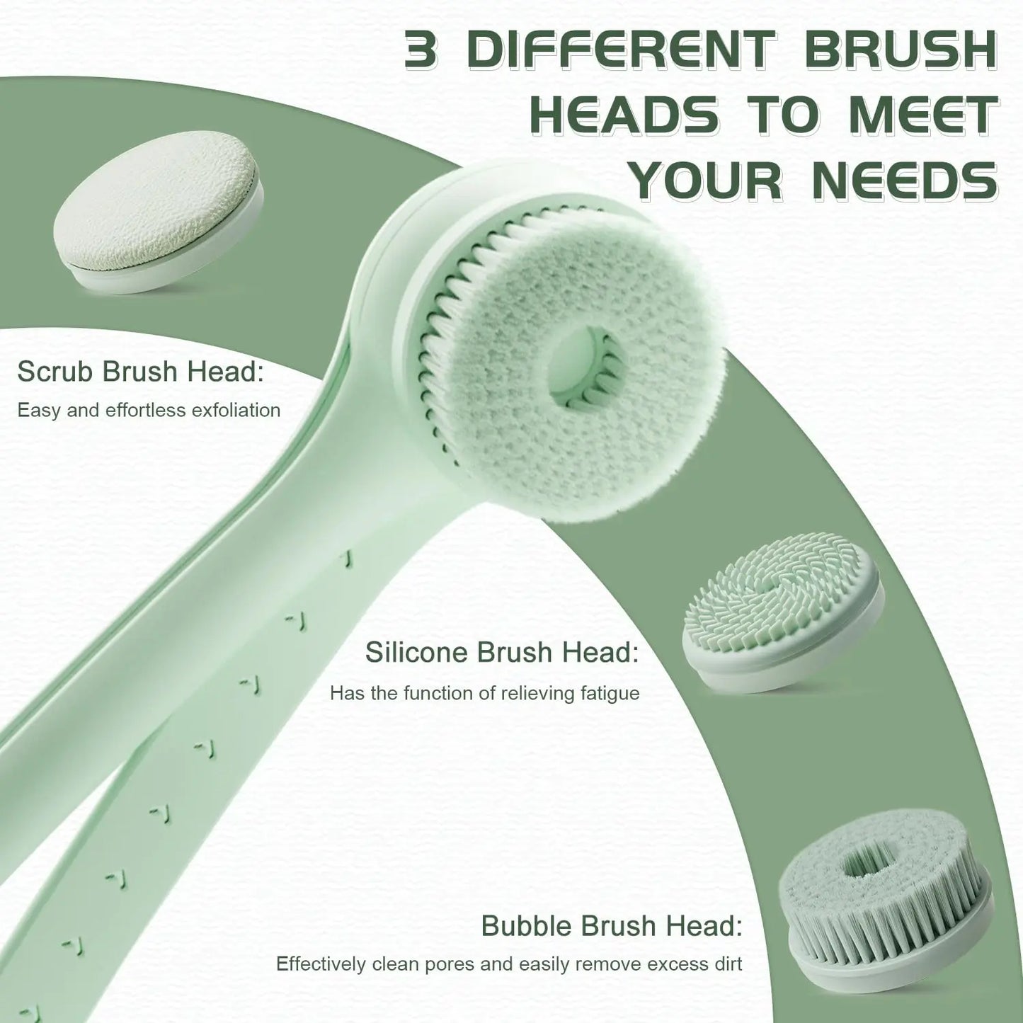 Electric Body Back Scrubber (3 Brush Heads)